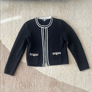 J. Crew Emilie Black and White Cardigan Sweater